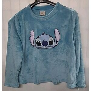 Womens Pajama Top Stitch Disney 100 Size XL 16‎ - 18  Fleece Long Sleeve Soft